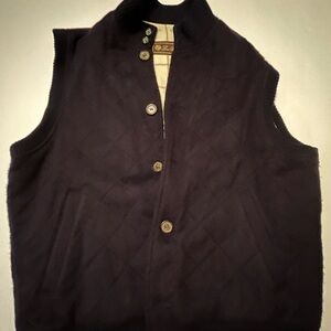 Loro Piana Black and Cream Cashmere Vest